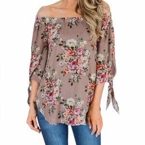 Floral Off-Shoulder Tunic/Shift Dress